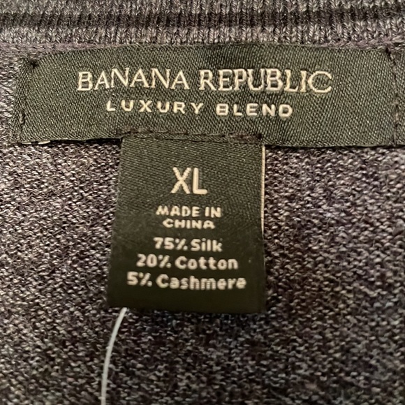 NWT $69 BANANA Republic Luxury Blend Pullover Sweater Heather Gray with Cashmere - Picture 11 of 15